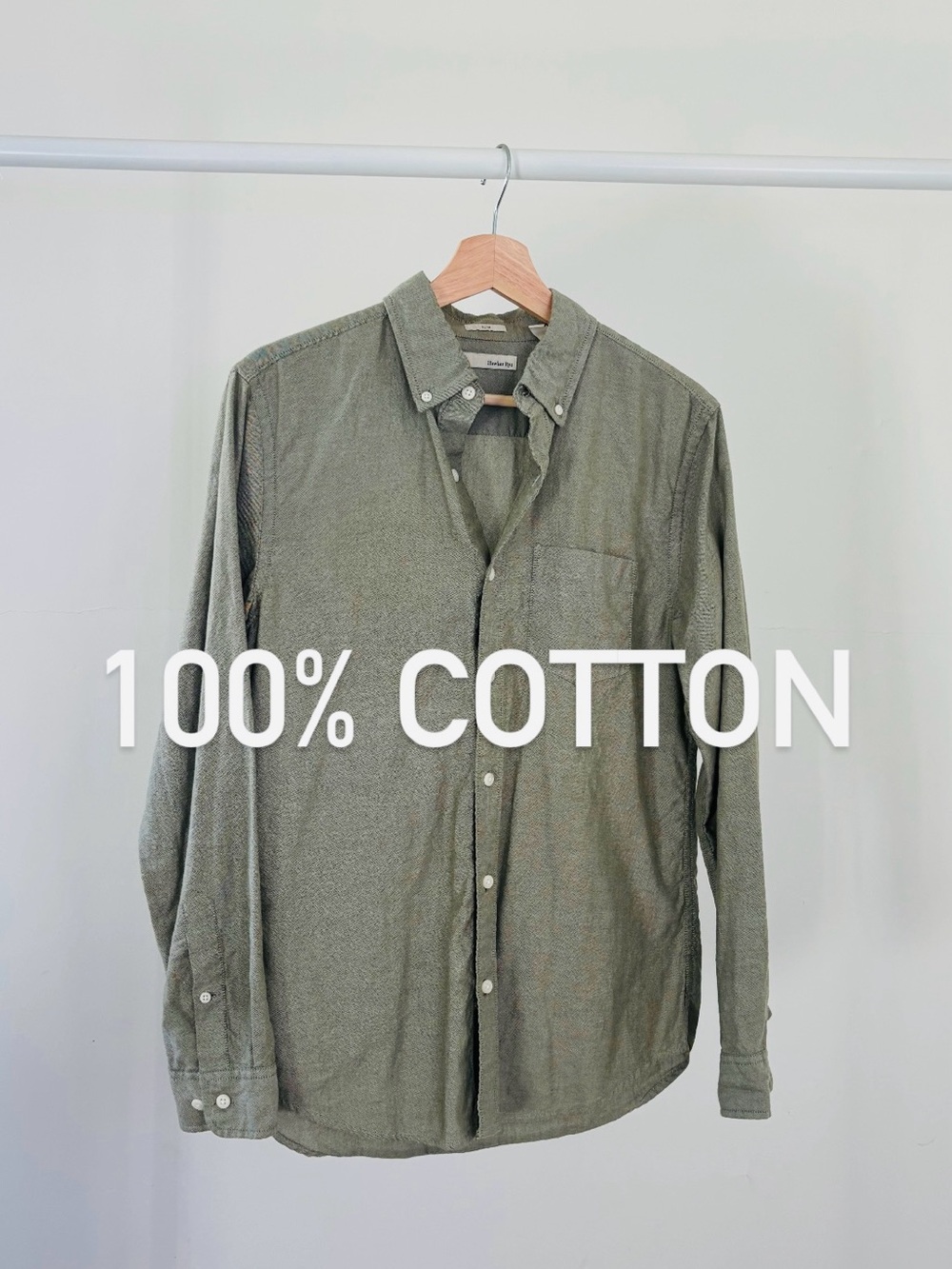 Hawker Rye Olive Green Button Down Shirt | 100% Cotton